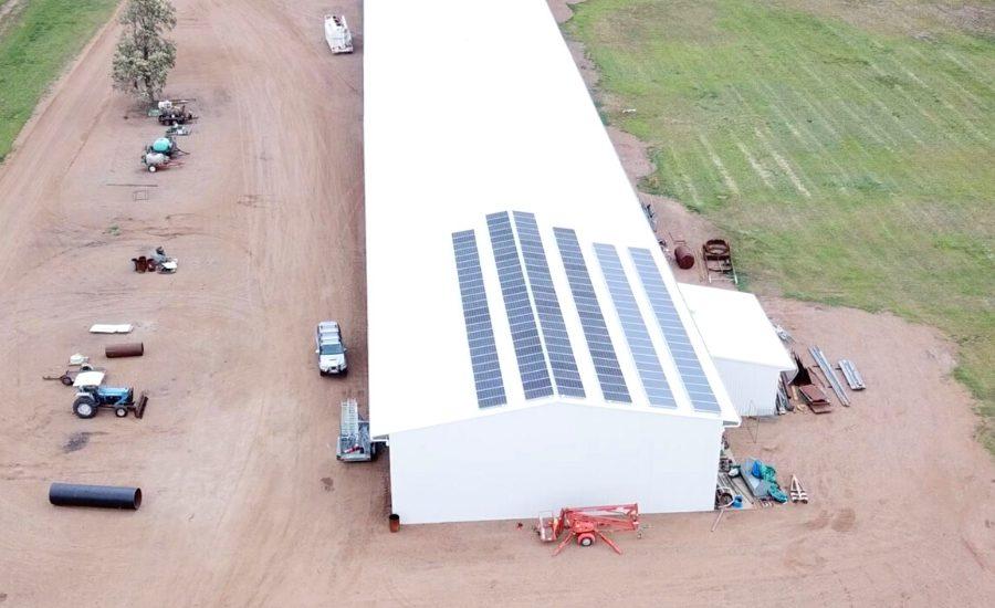 Aerial view of a Solar and Battery System 